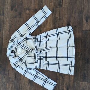 Plaid Belted Peacoat